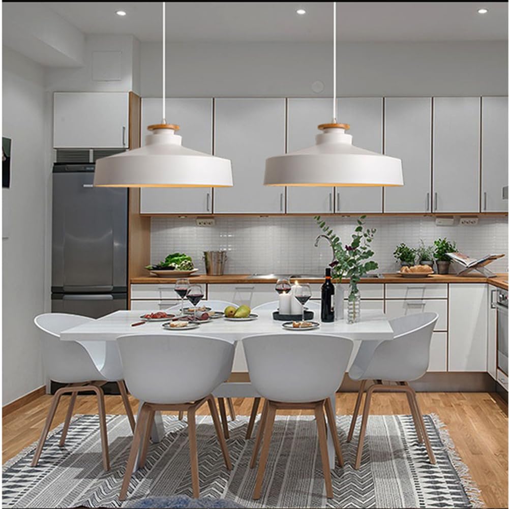Suspension blanche pour îlot de cuisine, suspension nordique moderne pour table de salle à manger, lampe suspendue de style campagnard, lustre simple pour évier de cuisine, bar, comptoir d'entrée (40