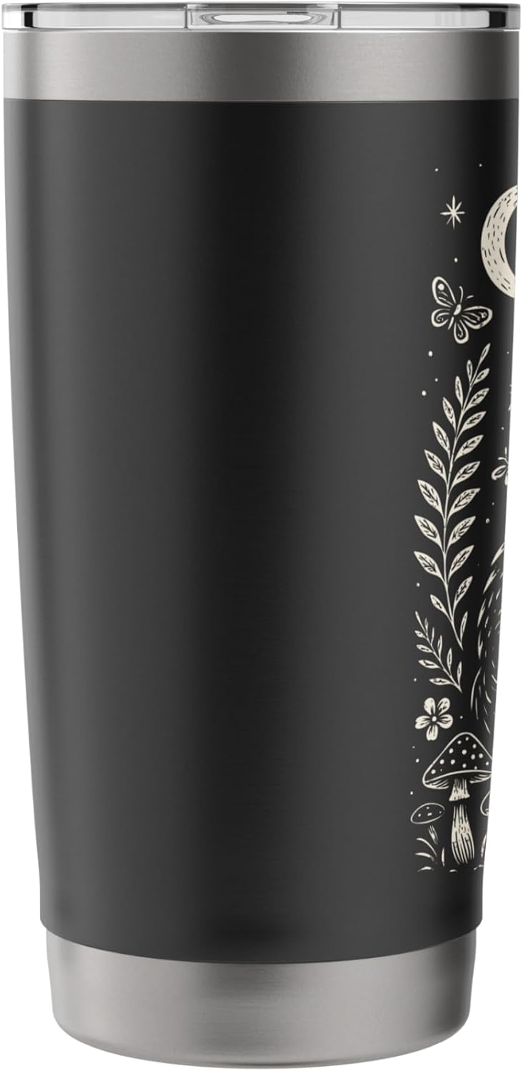 Mystical Fox Family Nature Forest Night Art Design Stainless Steel Insulated Tumbler - Image 4