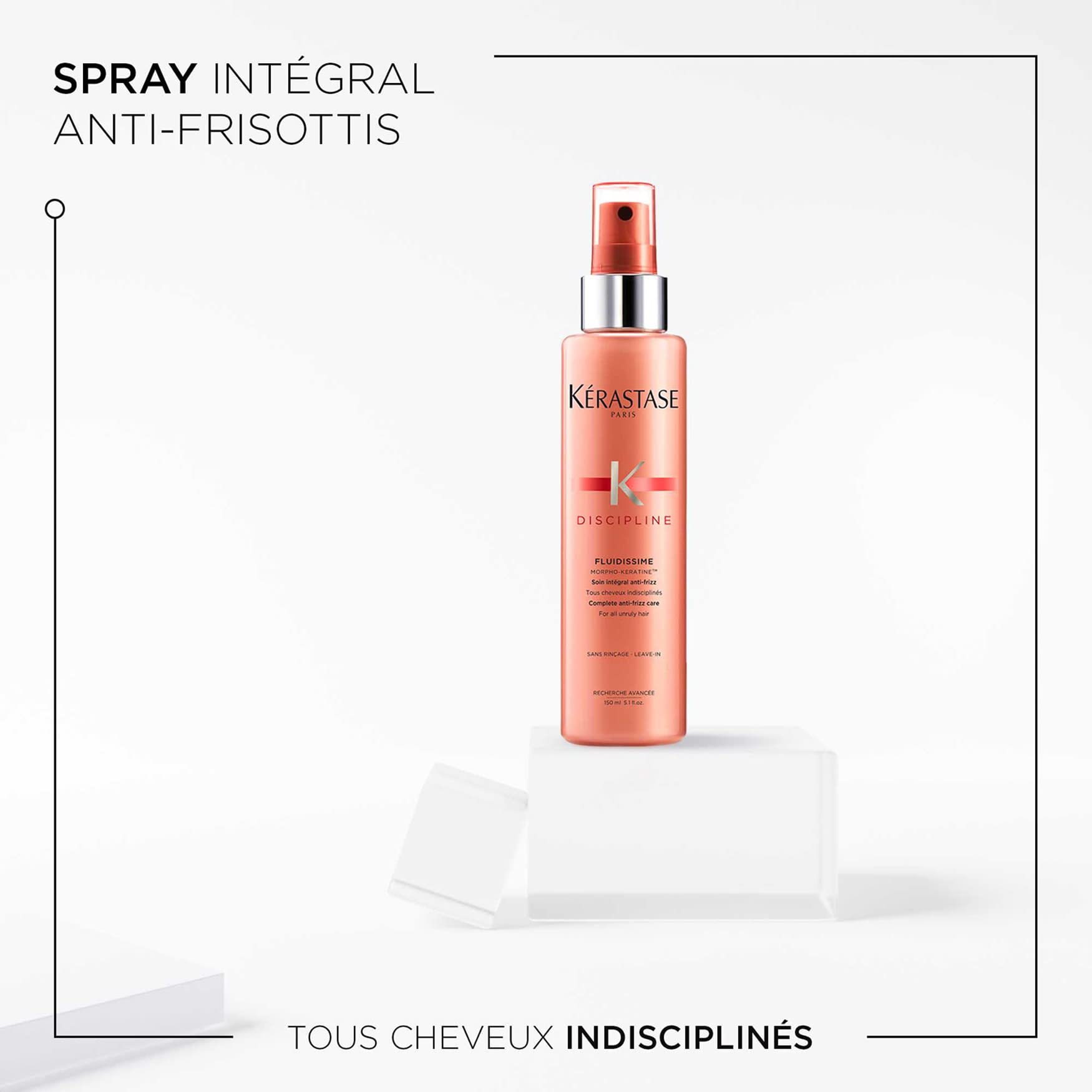 Kérastase, Discipline, Soin Spray Intégral Thermoprotecteur Anti-Frisottis & Brillance, Pour Cheveux Rebelles & Indisciplinés, Fluidissime, 150 ml