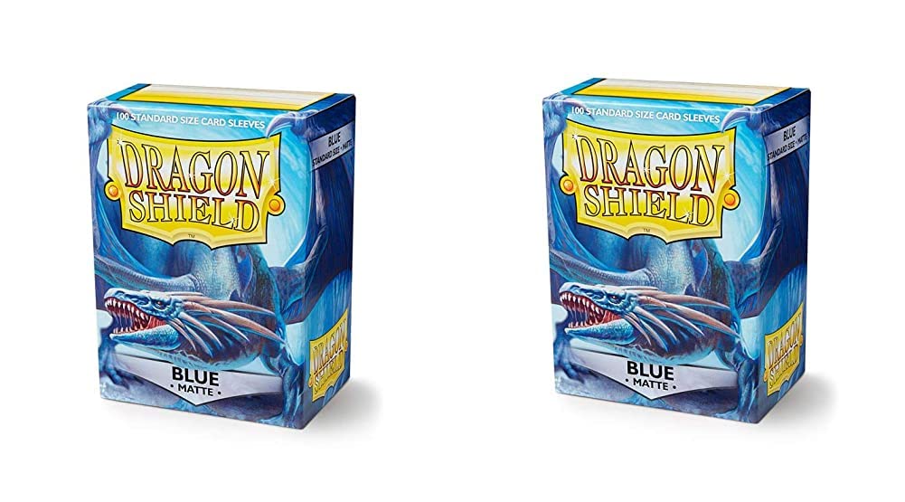 2 opakowania Dragon Shield Matte Blue Standardowy rozmiar 100 ct koszulki na karty pakiet wartości!