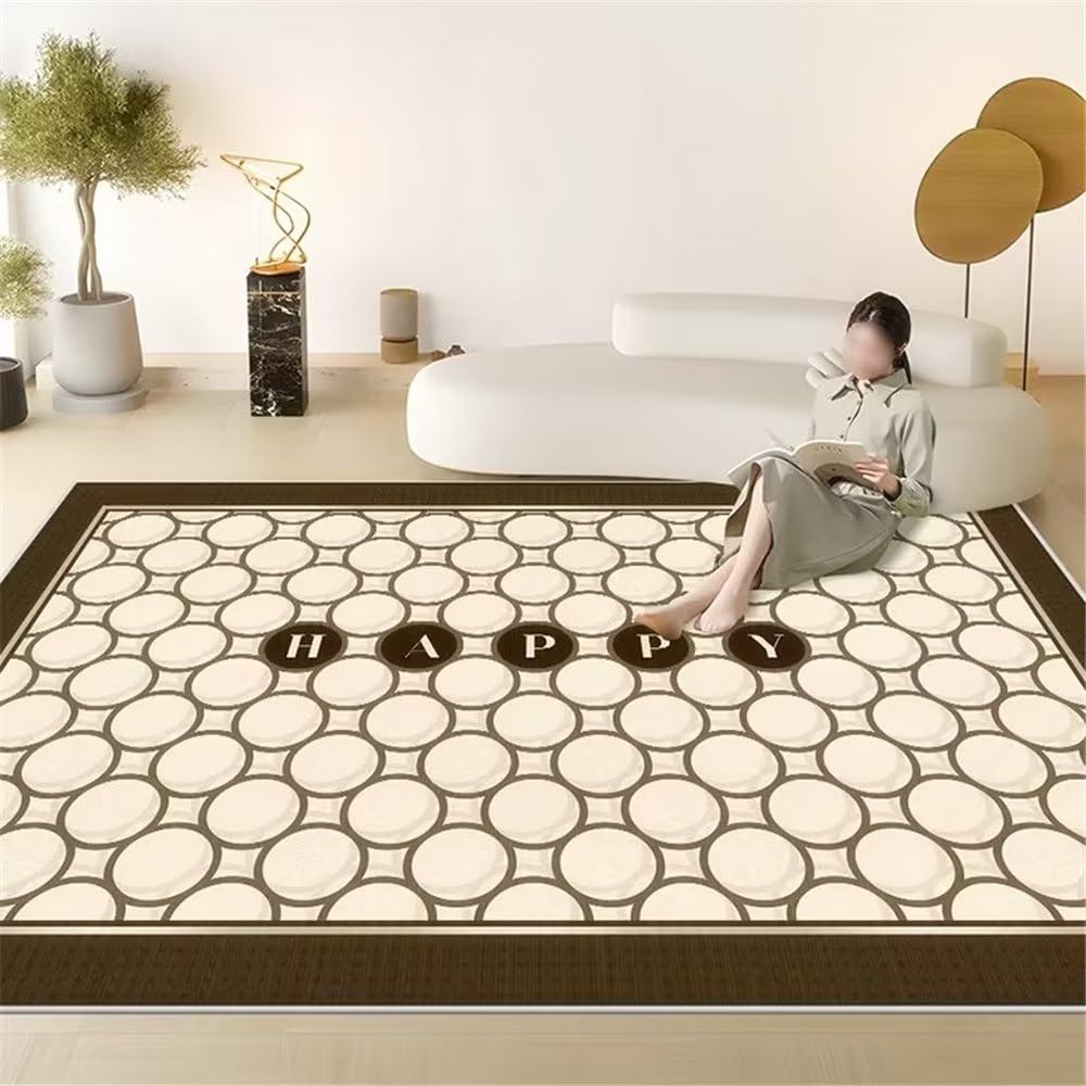Tapis de salon gris géométrique 200x300 cm anti-acariens et antidérapant