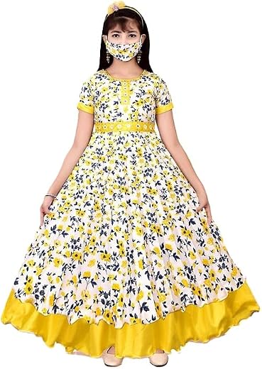 Girls Short Sleeve Casual Western Gown Dress Stylish Fashion Outfit Everyday Party Dress