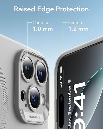 Vista 137 de ESR Funda para iPhone 15 Pro Max, compatible con MagSafe, de grado militar, negro transparente