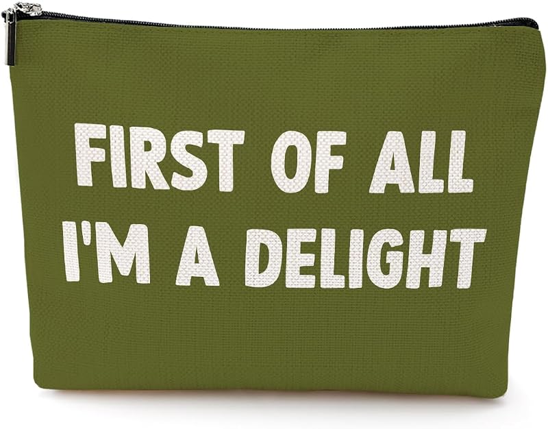 Necessaire PQV Military Green 892 com estampa de letras, 20,07 x 17,27 x 5,08 cm