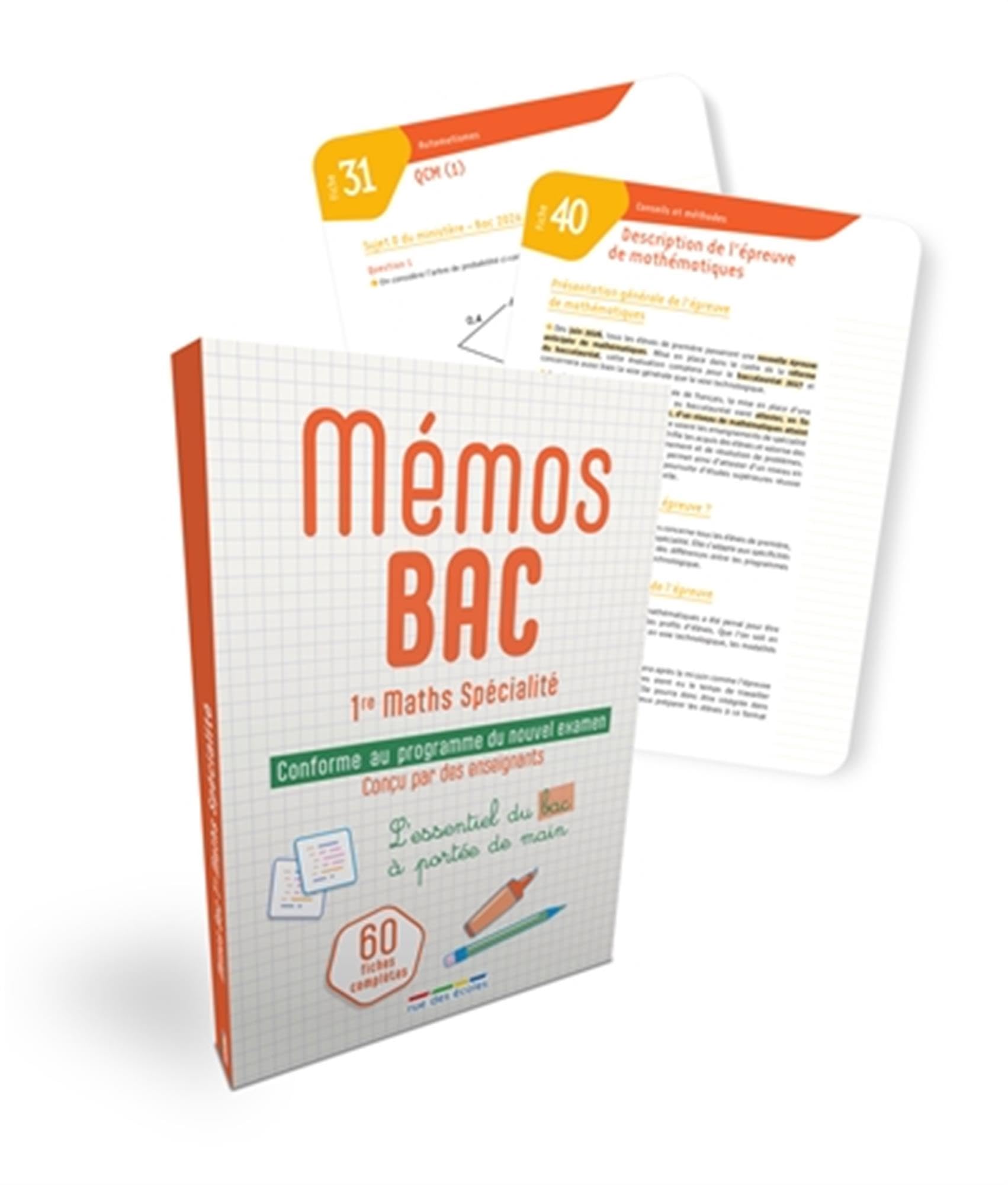 Mémos Bac 1re Maths Spécialité: L'essentiel à portée de main !