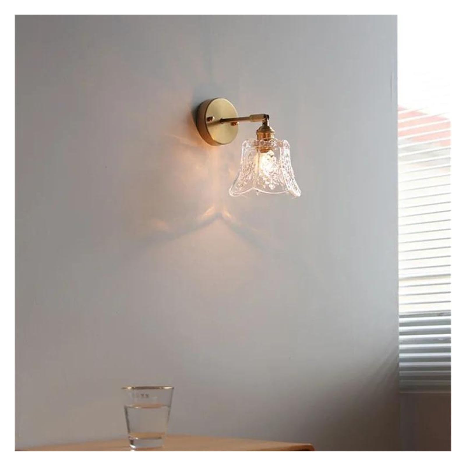 ZTCHSENZT Wall Sconces, Nordic Modern Glass LED Wall Light Fixtures Switch Pure Copper Bedroom Living Room Mirror Stair Beside Lamp Wandlamp,A