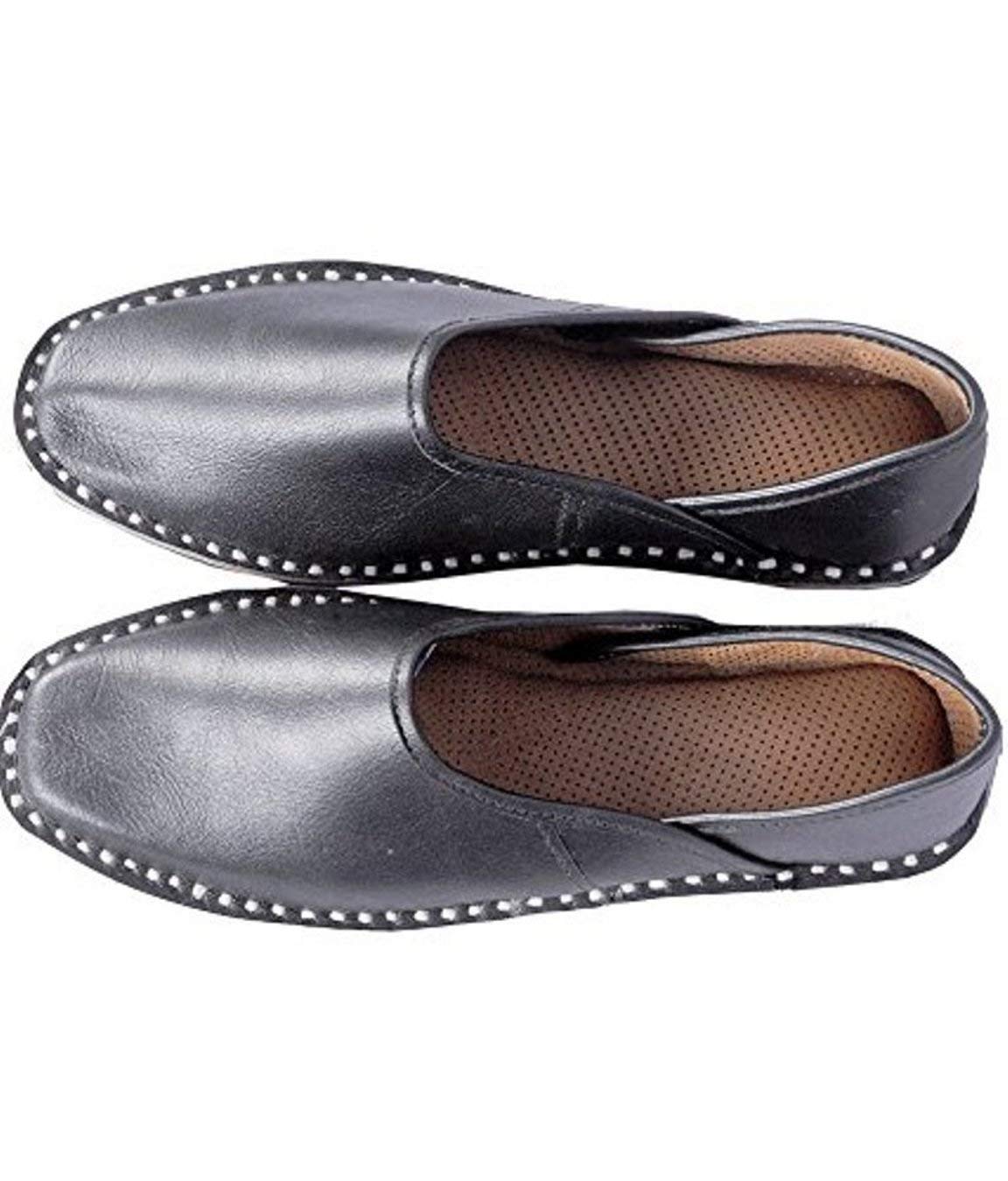 Men's Leather Mojaris/Leather Ethnic Shoes for Men-image-0