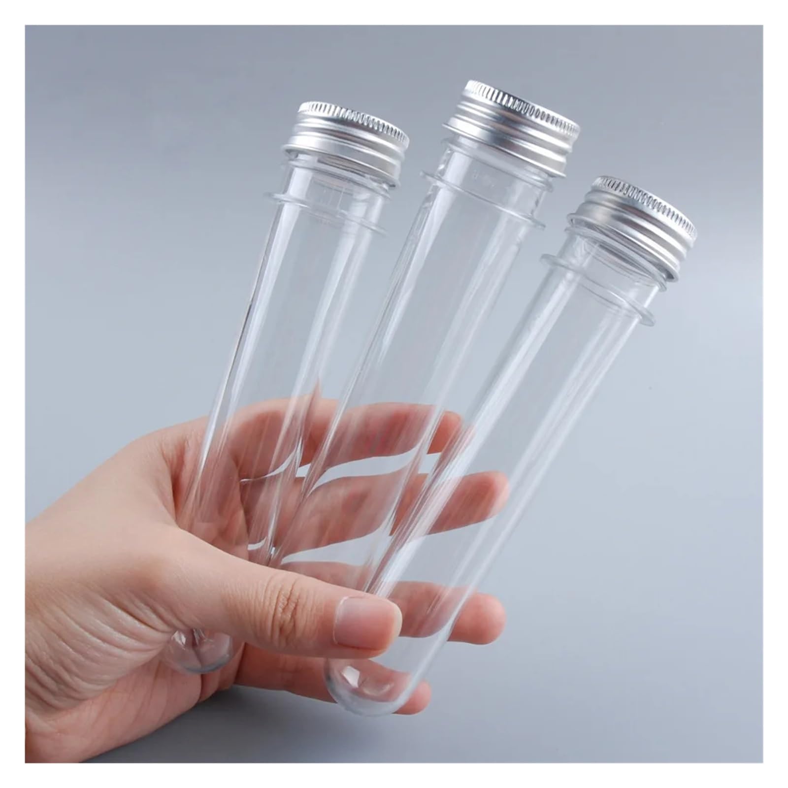 yingyingjia 20 szt. 50 ml przezroczystych probówek z zakrętkami plastikowe probówki do cukierków przezroczyste pojemniki na kosmetyki