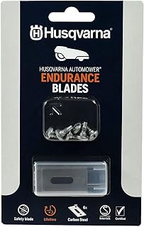 Husqvarna Automower Endurance - Lot de 6 lames avec vis - Trou oblong - Lame de qualité plus durable - Compatible avec tous les robots tondeuses Husqvarna/Gardena/McCulloch
