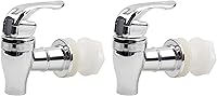 Vista 1 de Cornucopia Brands Push Style Spigots for Beverage Dispenser Carafes (2-Pack), Replacement Lever Pour Spouts, Chrome Design Lock Open