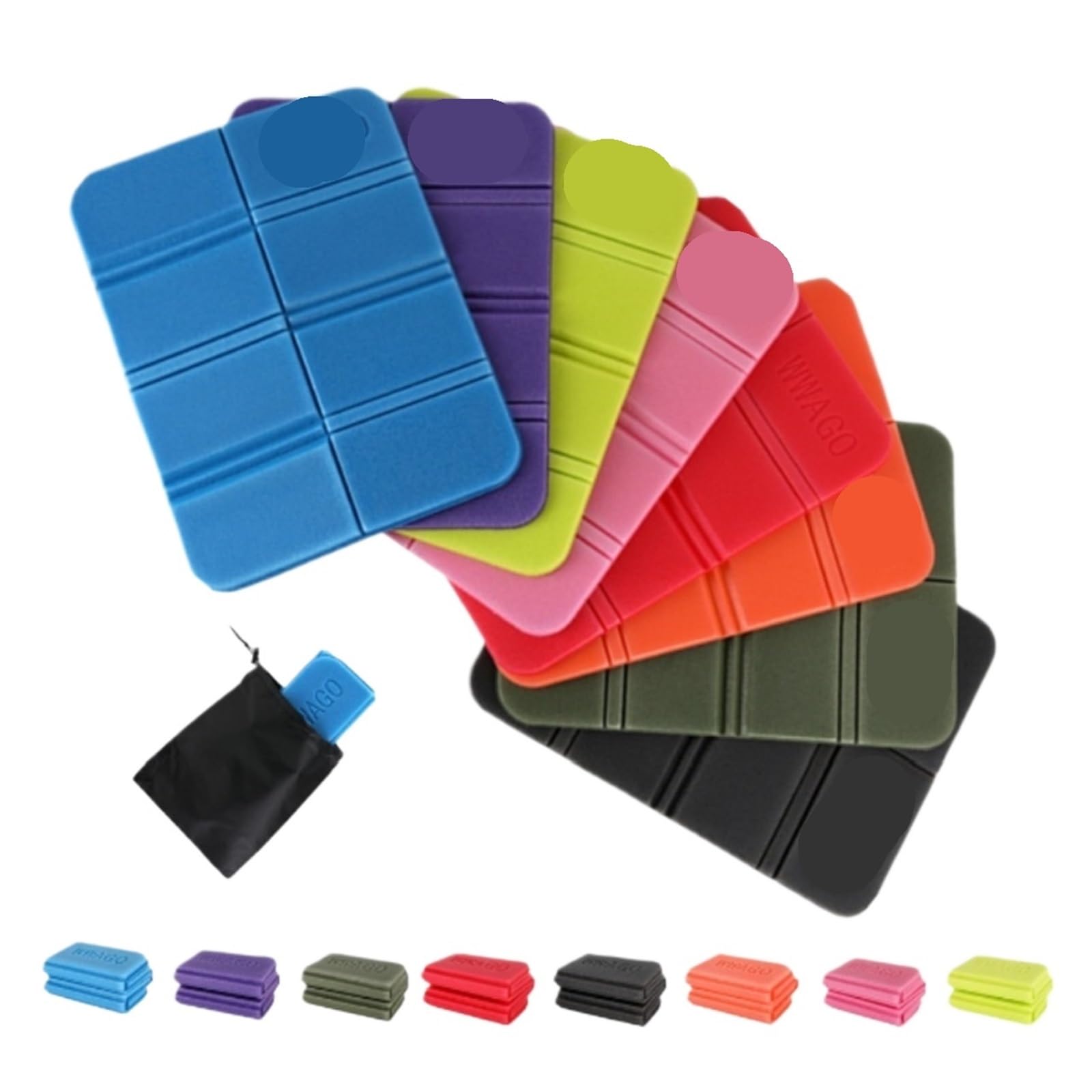 Gwyzax Stool Cushions 10pcs Portable Folding Anti-Moisture Mat Outdoor Camping Insulation Hiking Music Festival Seat Foam Moisture-Proof Butt Cushion(Green)