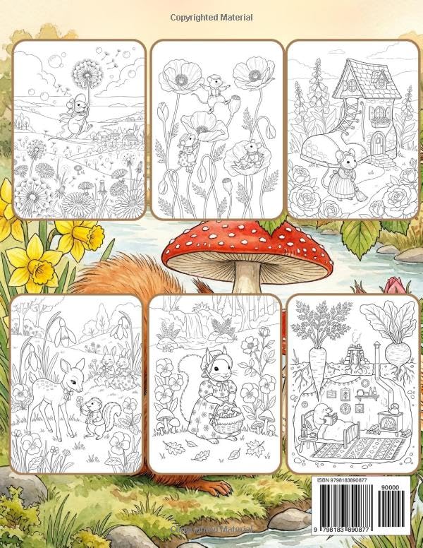 Forest Friends Hygge Coloring Book: Charming Woodland Animals, Blooming Flowers, and Whimsical Forest Adventures (Whimsical Woodland Animals) image 3