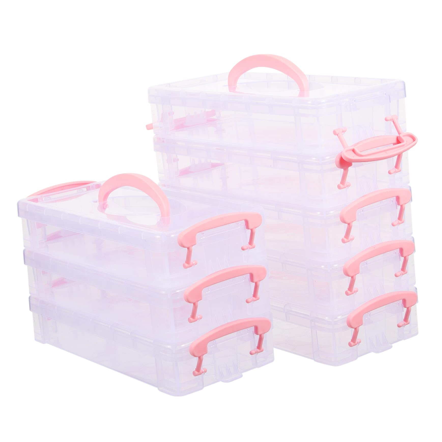 Astuccio Portapenne in Plastica per Studenti, 8 Confezioni Impilabili