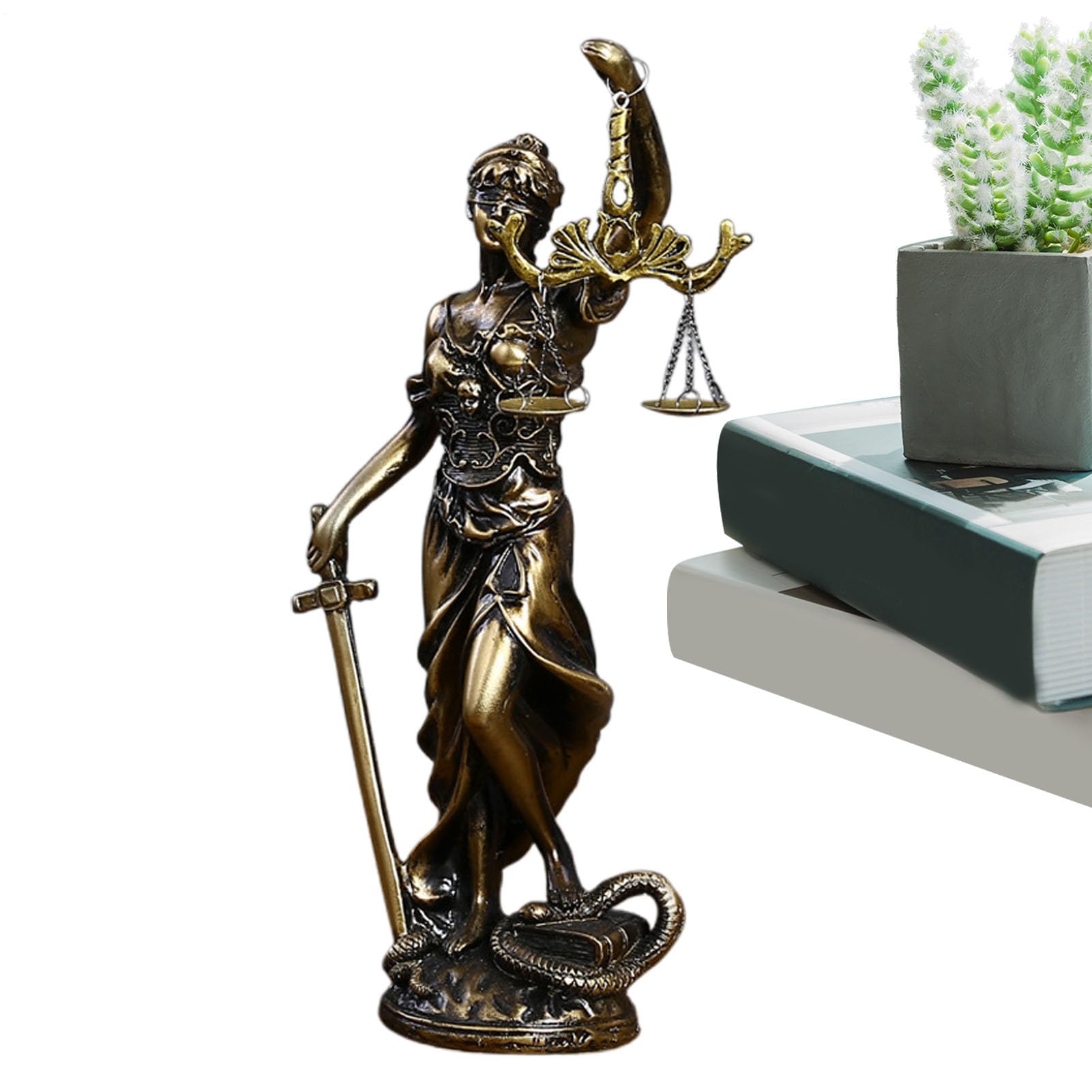 Justitia Statue, Justitia - Law Desktop Resin Justice Goddess Statue, Justice Fairness Goddess Statue Greek Mythology Ornaments Lawyer Studio Desk