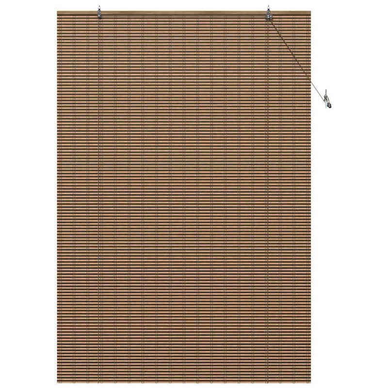 Persiana de bambú para ventana, geométrica, marrón, 150 x 220 cm, protección visual natural para ventanas, protección UV, duradera y respetuosa con el medio ambiente, ideal para salón, balcón y