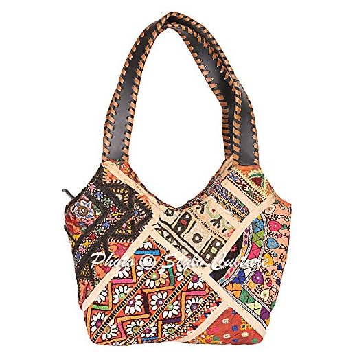 How to put patches on messenger bag Stylish Banjara Embroidered Tote Handbag