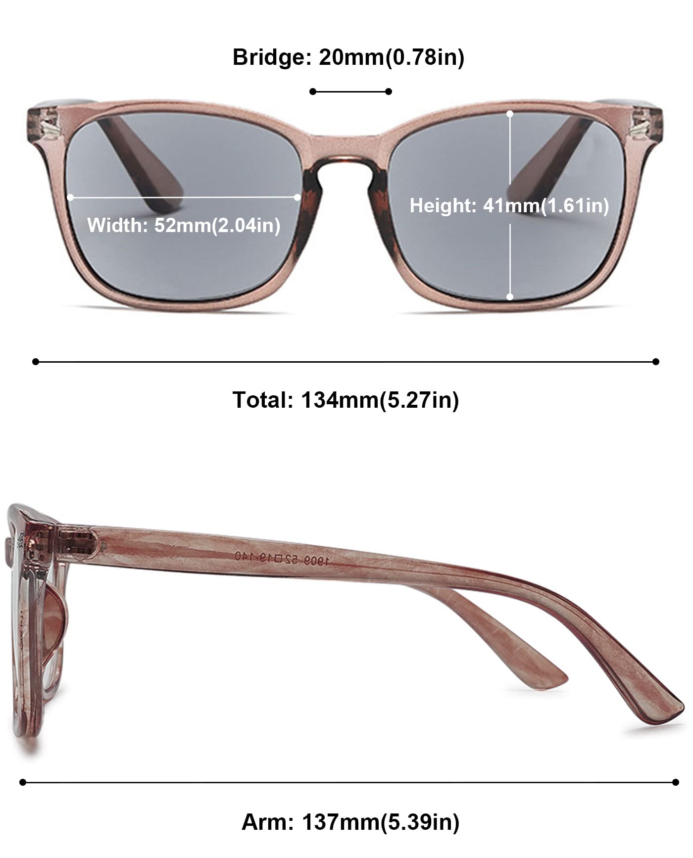 ABETOS Reading Sunglasses Tinted Sun Readers Classic Retro Eyeglasses for Women Men UV400 Protection Outdoor Reading in the Sun 1.0 1.5 2.0 2.5 3.0 - Image 2