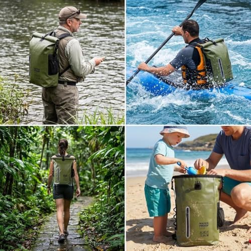 Image of Waterproof Dry Bag 25L Backpack for Kayaking Boating Paddle Boarding
