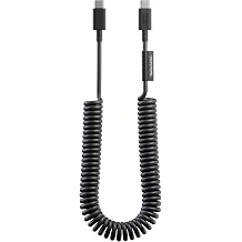 Native Union USB-C Pop Cable XL - Coiled Extendable 7.9ft Ultra-Strong Charging Cable Compatible with iPhone Air, 17e, 17 Pro Max, iPad Pro M5, Galaxy S26, Fold 7 Black