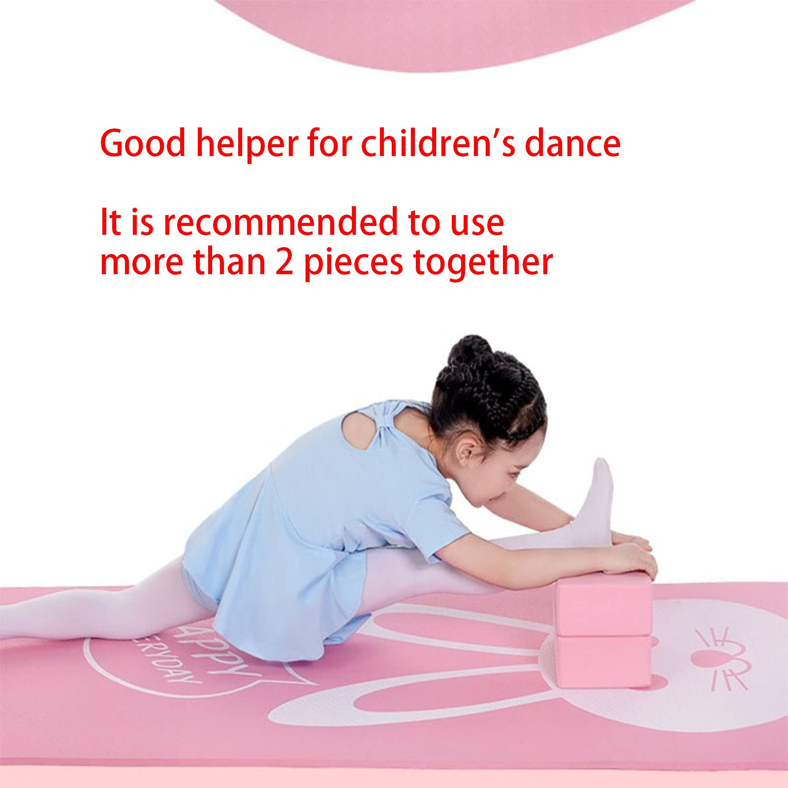 3 Pezzi Set di Blocchi di Yoga in Schiuma EVA per Bambini per Danza Yoga Esercizio di Equilibrio, Leggero Antiscivolo ad Alta Densità Migliora le Pose e la Flessibilità Delle Ragazze