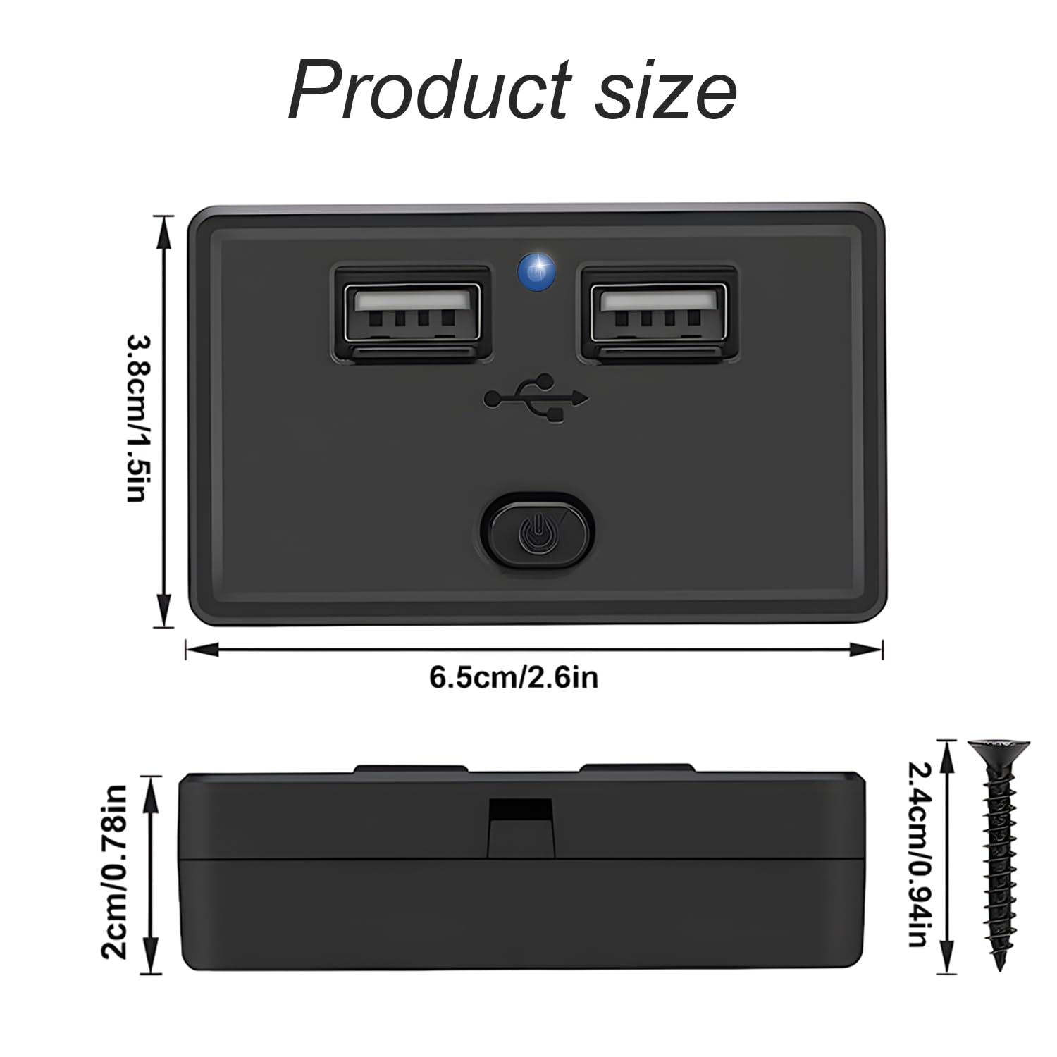 Prise Allume-Cigare Marine Étanche 12V/24V - Double USB 4.2A, Voltmètre, Pour Voiture