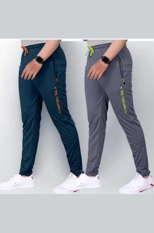 Men Combo Track Pant with Lycra Elastic Jogger Suitable for Active Wear, Jogger Yoga Wear, Sports (Pack of 2)