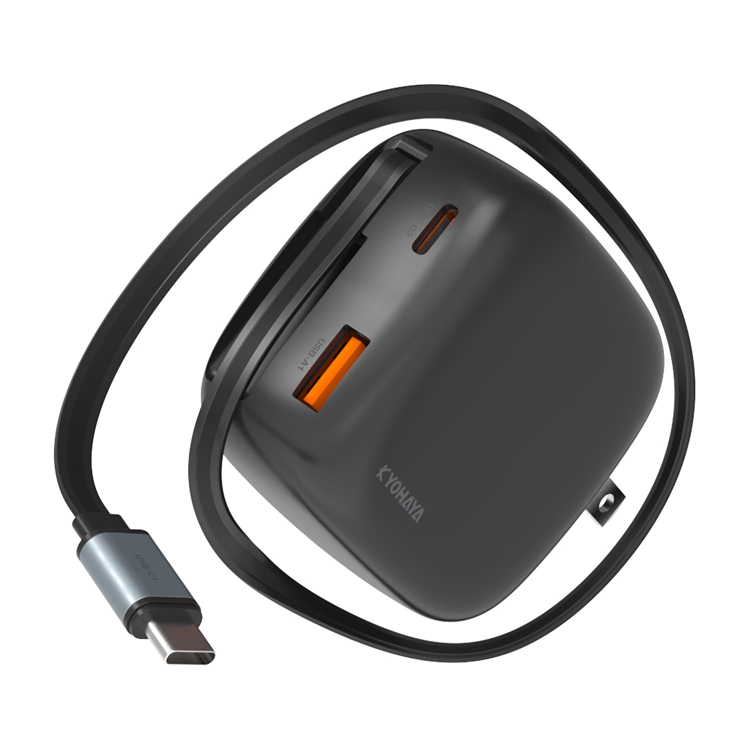GaN 急速充電器 6ポート 自動巻取りUSB-Cケーブル内蔵 Amazon.co.jp: KYOHAYA USB-C 巻取りケーブル内蔵 急速充電器 タイプC