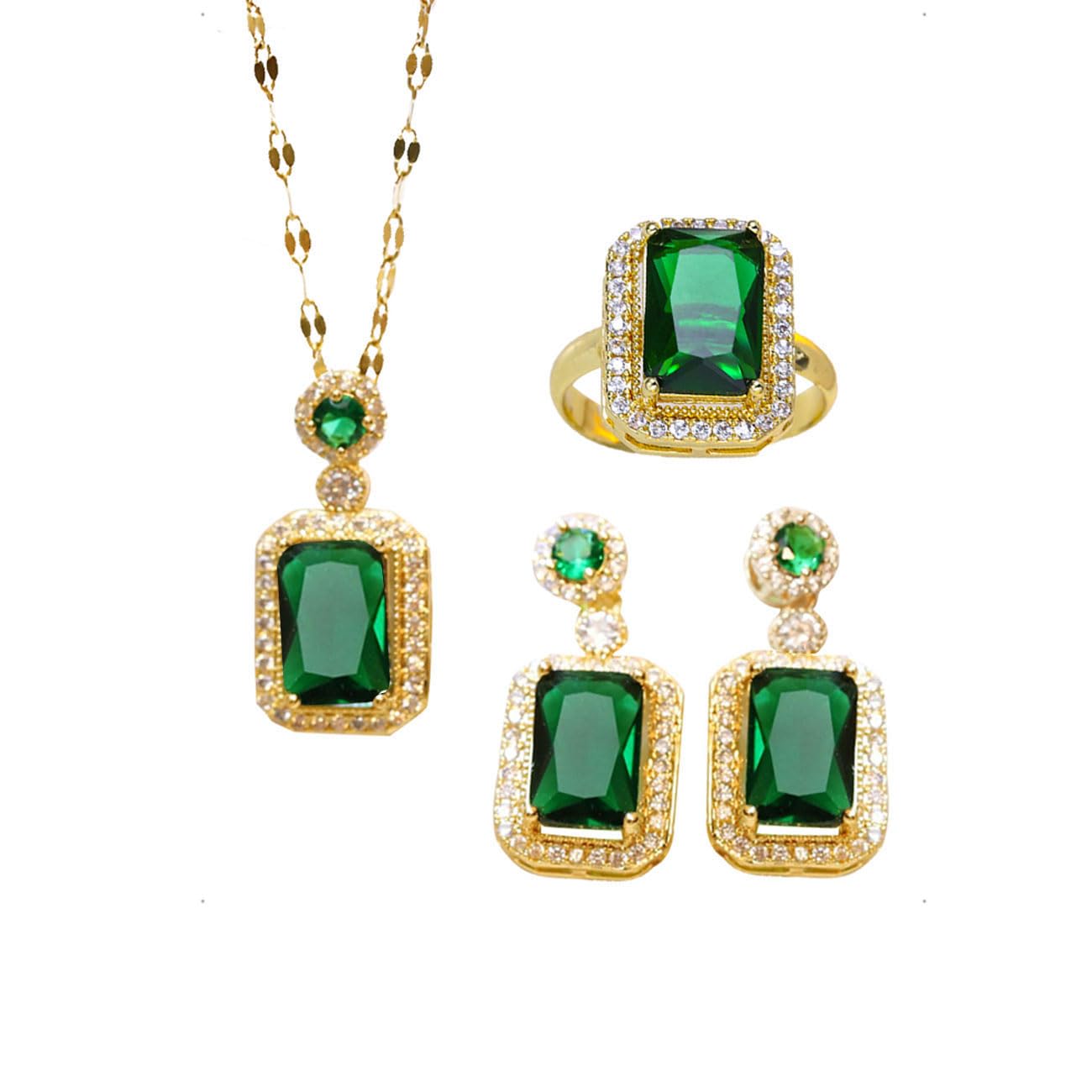 Clearine Parure Gioiello Donna Cristallo - Set Collana E Orecchini Pendenti Fiore Marquise - Bijoux Moda Per Matrimonio