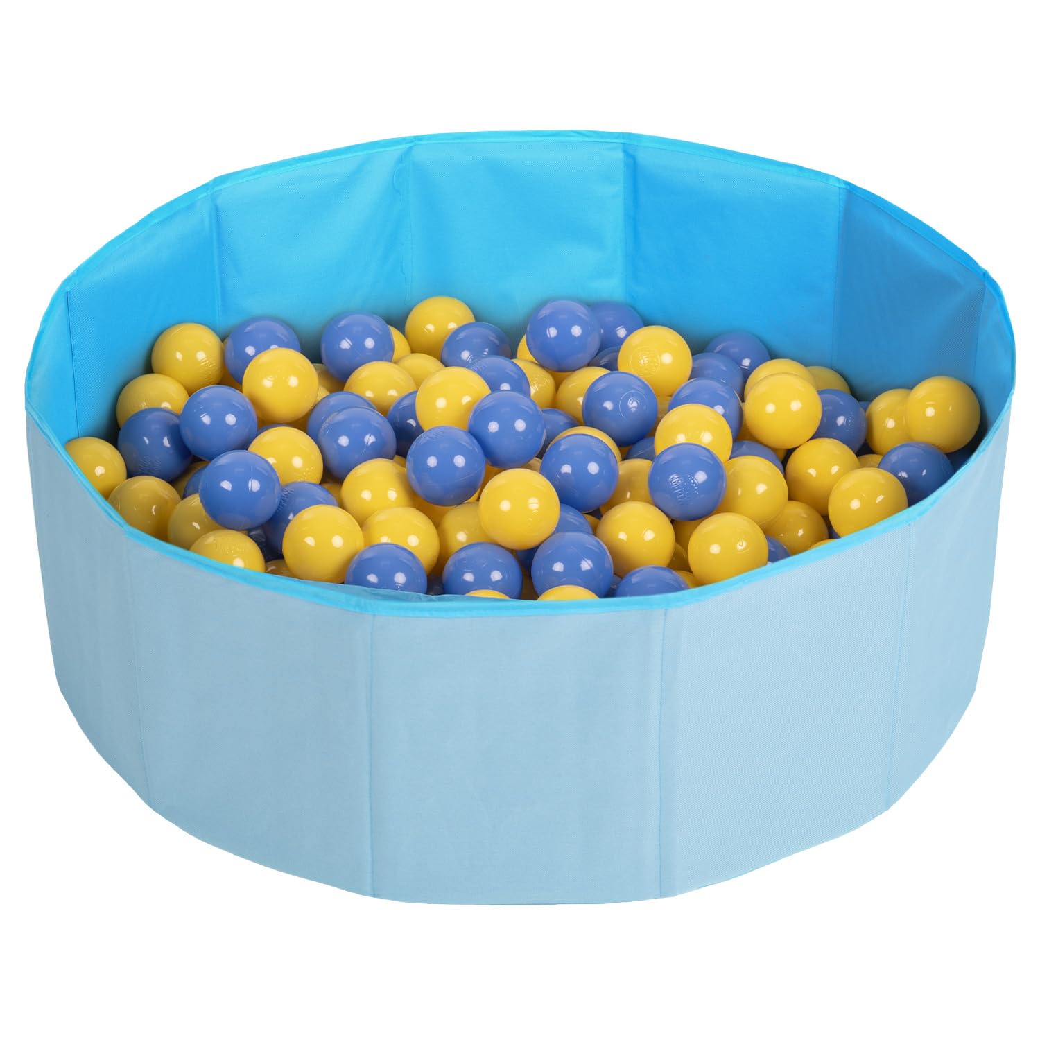 Piscina Pieghevole per Cani con Palline, Vasca da Bagno Asciutta per Animali, Rivestimento Sfoderabile E Lavabile, Blu: Blu/Giallo