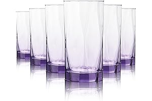 CREATIVELAND Purple Drinking Glasses Set of 6