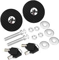 Vista 9 de Kit de pasador de capó para coche, universal, fibra de carbono, estilo de motor, cubierta de capó, bloqueo de llave, kit de liberación rápida