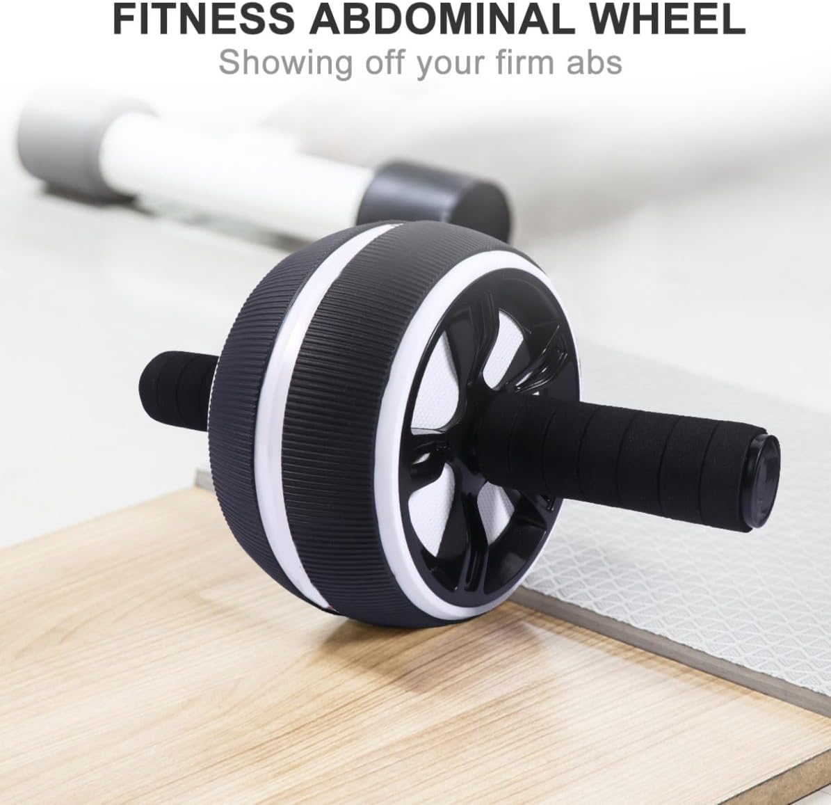 Silent Ab Wheel Roller for Abdominal Muscles Training with Large Sturdy Tpr and Stainless Steel Wheel, Quiet Exercise Device for Home Workouts and Core Training