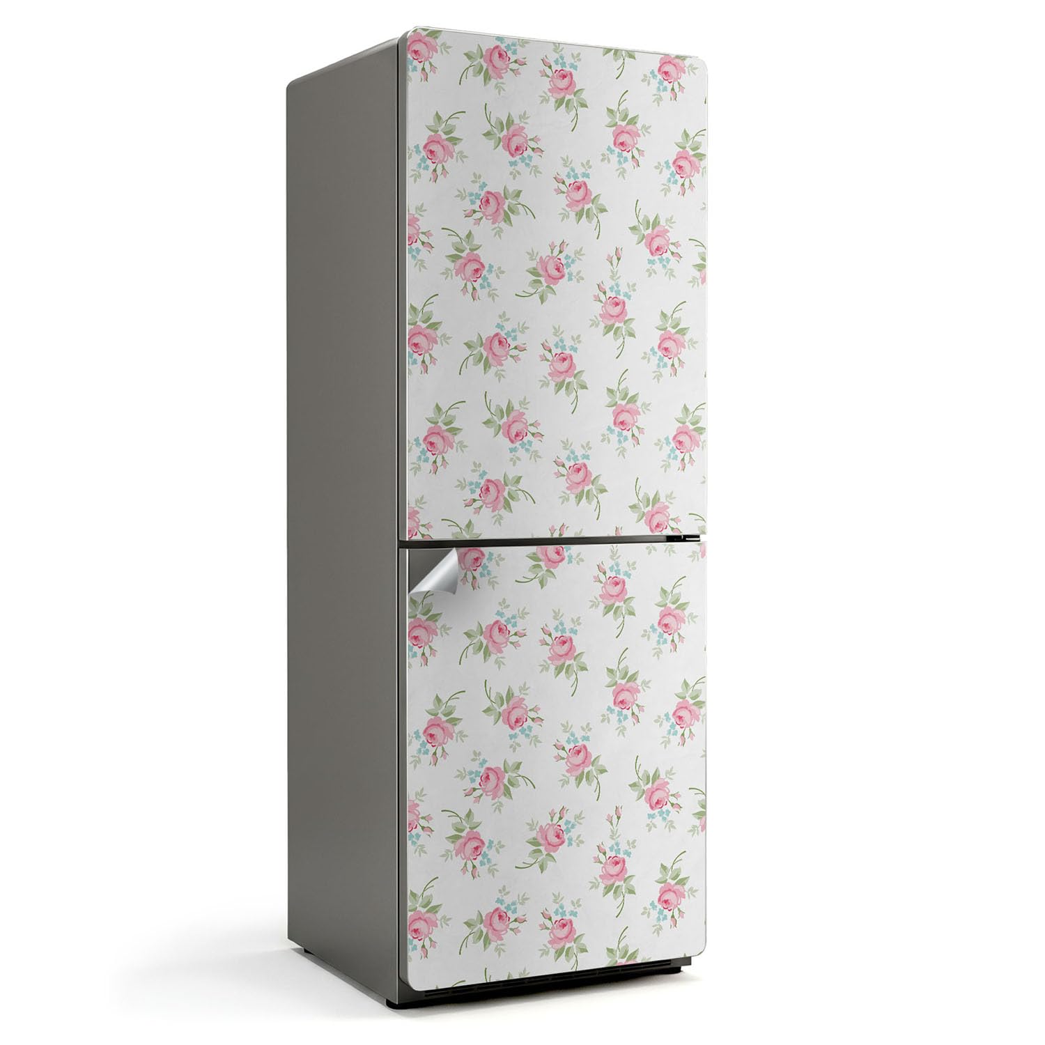 Diseño elegante en vinilo decorativo floral fino para frigoríficos