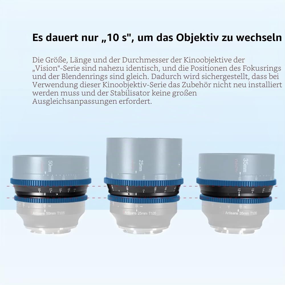 7artisans 50mm T1.05 Cine Lens Große Blende Manueller Fokus Kino-Objektiv (für Leica/Sigma/Panasonic L)…