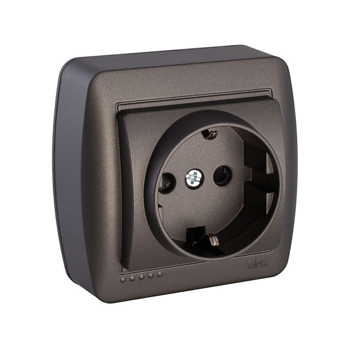 Base de enchufe Solera Mural 2p+​t Grafito 16 A 250 V