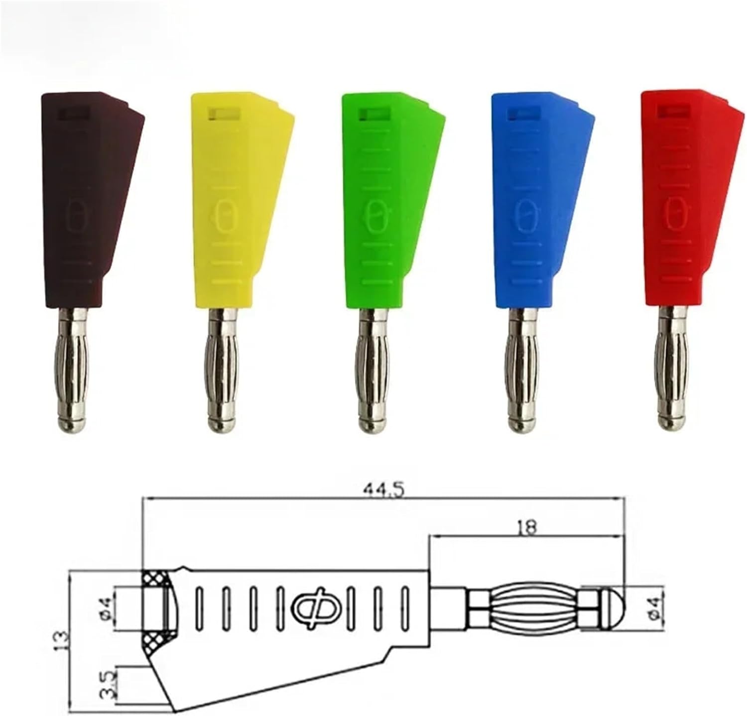 40Pcs 4MM Stackable Copper Nickel Plated Banana Soldering Electrical Connector(40 Yellow)