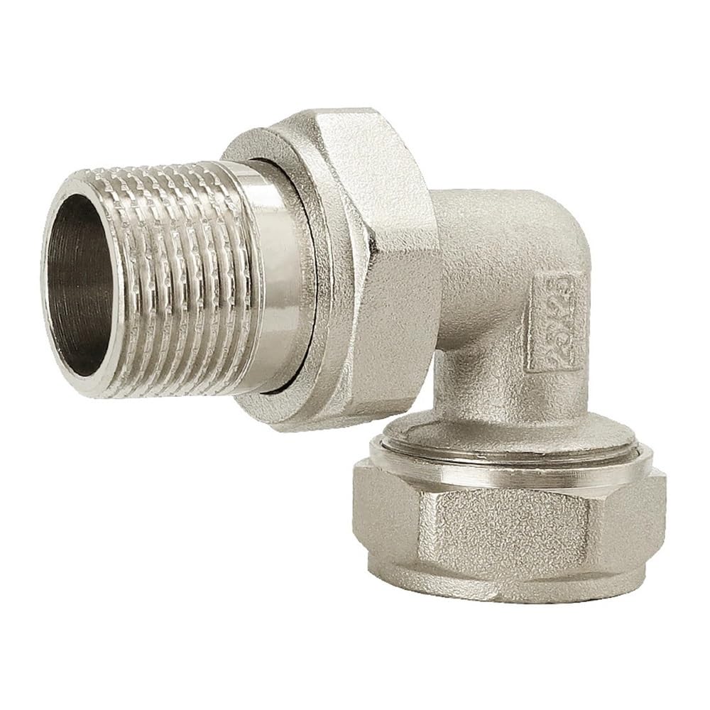 Brass Nickelage DN15 DN20 Male BSPP Thread Union Joint Elbow Pex Pipe 1216/1620 Fitting Aluminum Pipe Fittings IDGTTLDF(25x3.5xDN20)