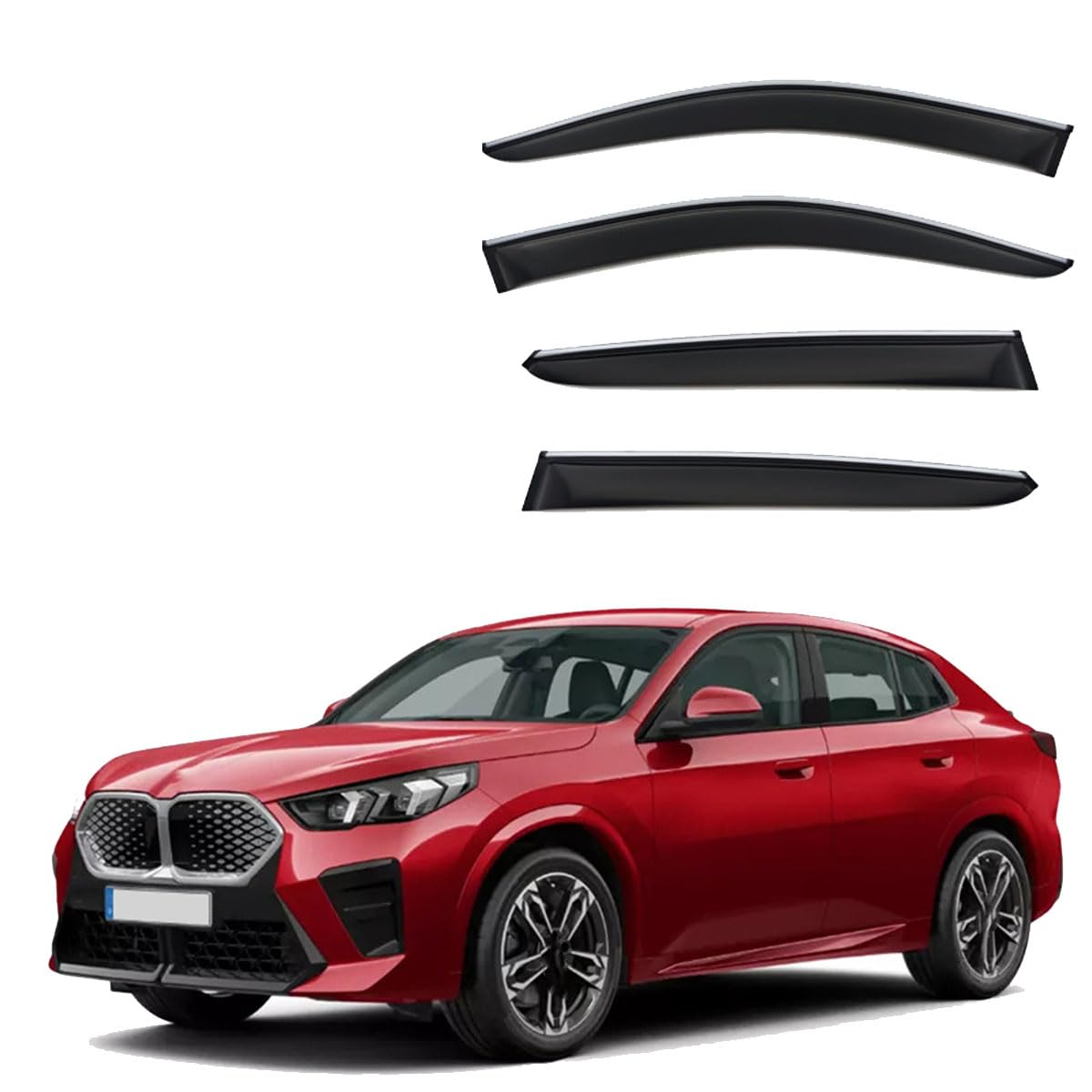 PAPEP 4 PCS Car Wind Deflectors for BMW iX2 MK2-U10 2024+, Rain Sunshade Smoke Guards Window Visor Vent Guard Protection External Cover