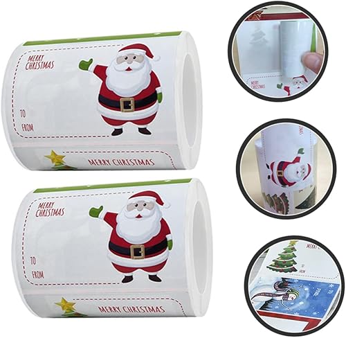 Miniatura 8 de STOBOK 10 Rolls Christmas Stickers Merry Christmas Labels Presents Labels Stickers Christmas Santa Tag Stickers Christmas Tag Labels Impresora De