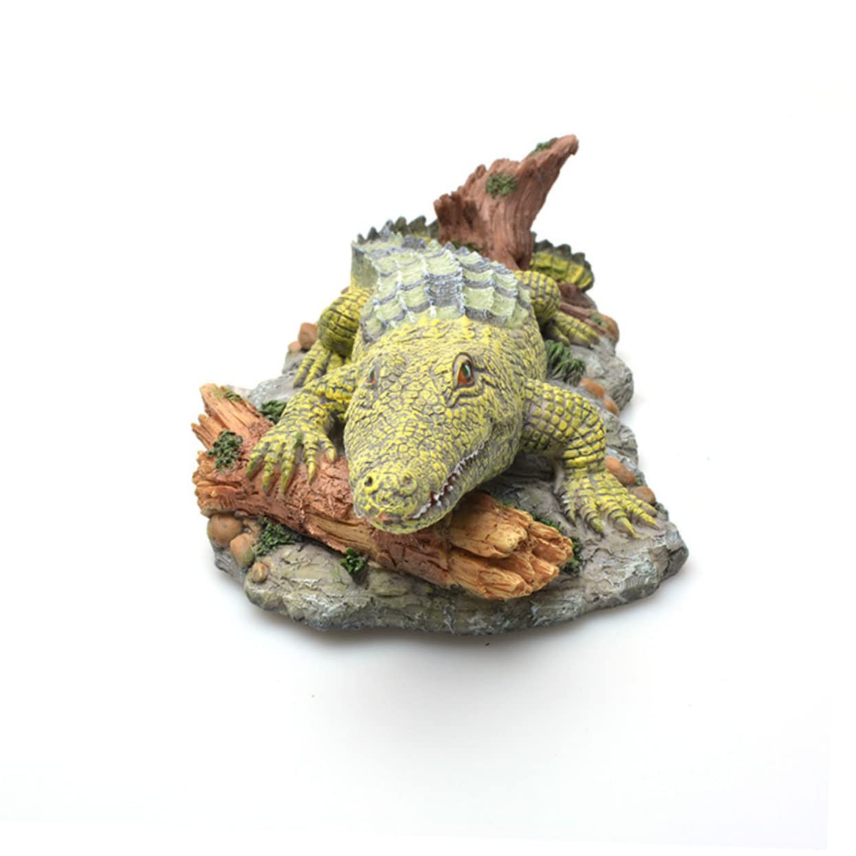BESPORTBLE 2stücke Aquarium Dekoration -krokodil Statue Für Fischbecken Und Künstliche Dekoration Für Aquarien Und Terrarien Luftbetriebene Kunstwerke