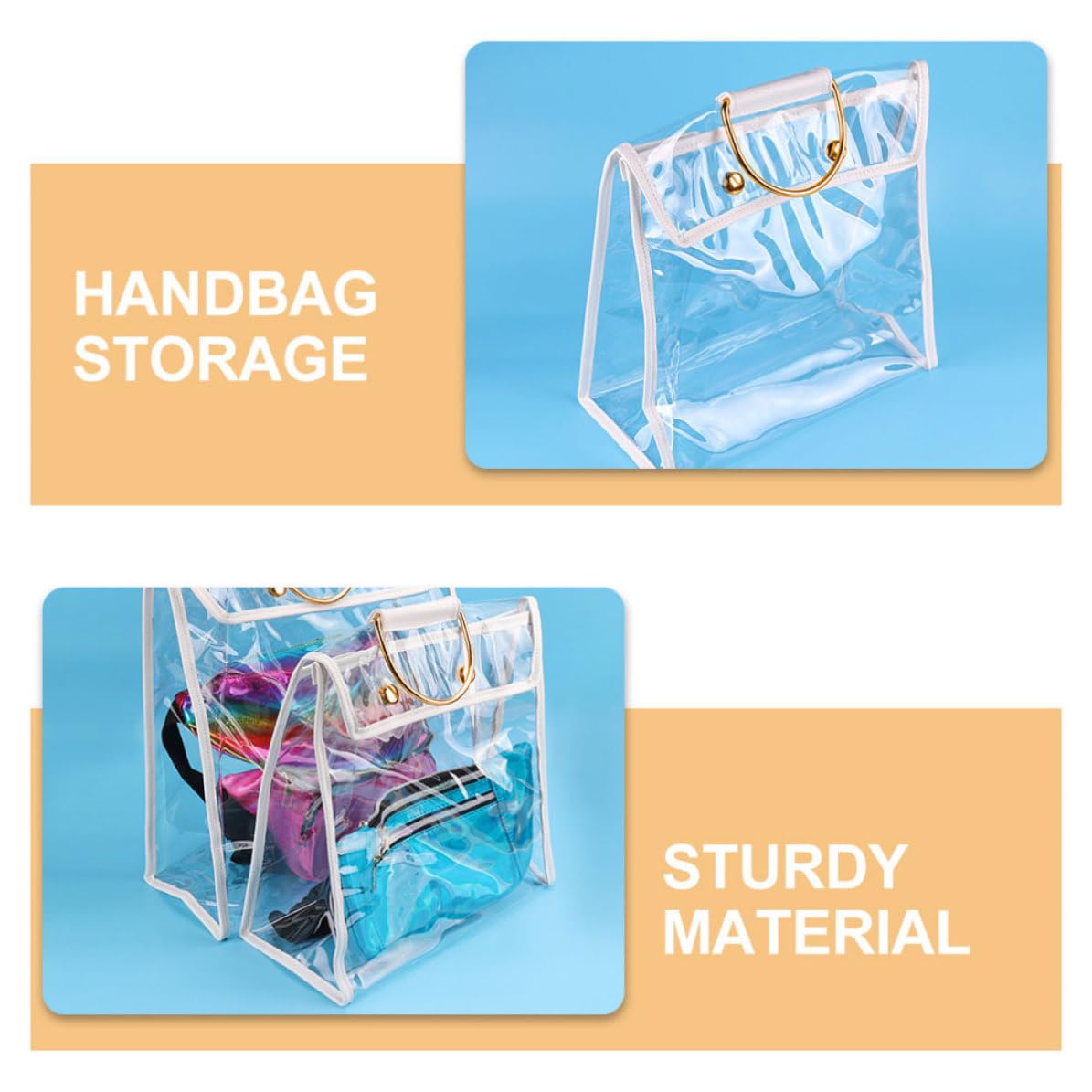 2 Piezas Organizador de Almacenamiento de Bolsos Transparente Pvc
