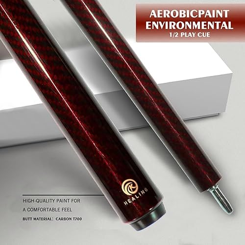 Miniatura 6 de Taco de billar con eje de fibra de carbono 100% de 58" 19-20oz junta 12 de fibra de carbono, taco de pool con punta de 12.5mm12.4mm (Unilock)