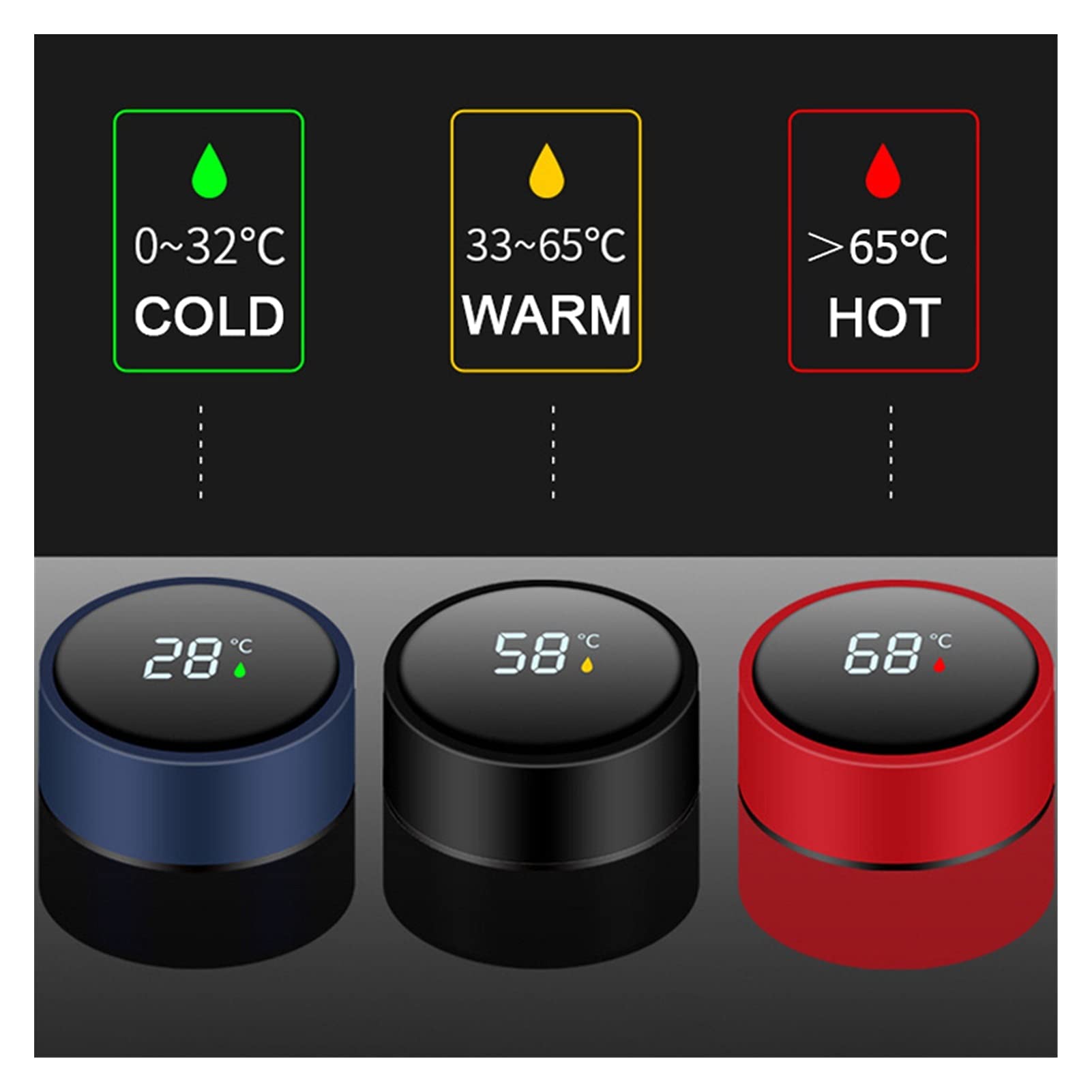 Taza térmica de Acero Inoxidable de 500 ml con Pantalla Inteligente de Temperatura, Botella térmica al vacío para el hogar, la Oficina, Viajes, té, Agua y café.
