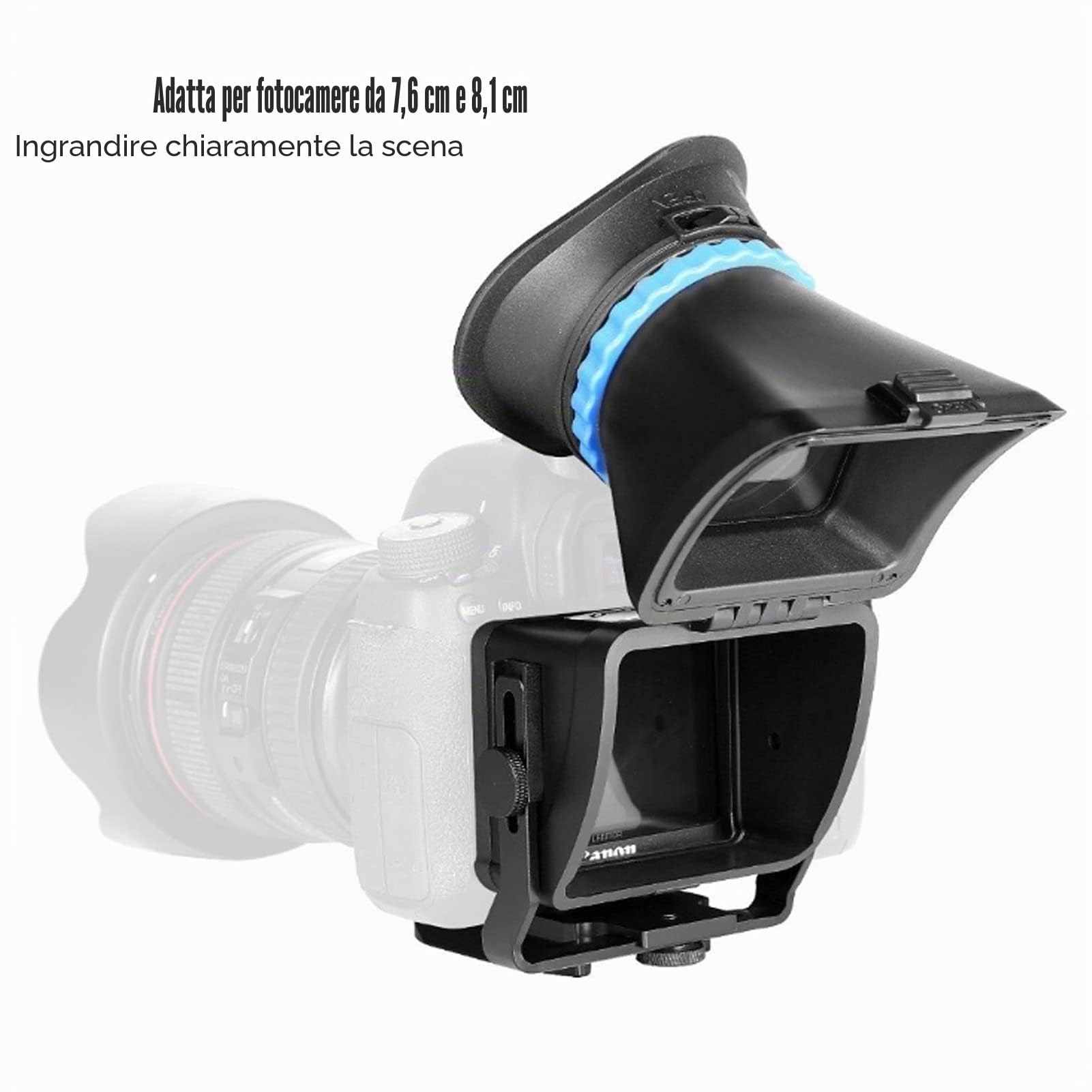 Mirino della fotocamera, Lente d'ingrandimento per mirino LCD con ingrandimento 3X professionale per schermo LCD da 3 pollici/3,2 pollici, mirino DSLR regolabile per videocamera, fotocamera DSLR/SLR