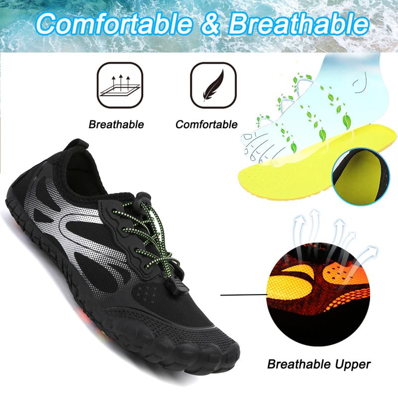 Image of LIZRHA Water Shoes for Men and Women Quick Dry Aqua Swim Barefoot Shoes for Outdoor Fishing Beach Pool Boat Surfing Walking Water Park and Yoqa Activities