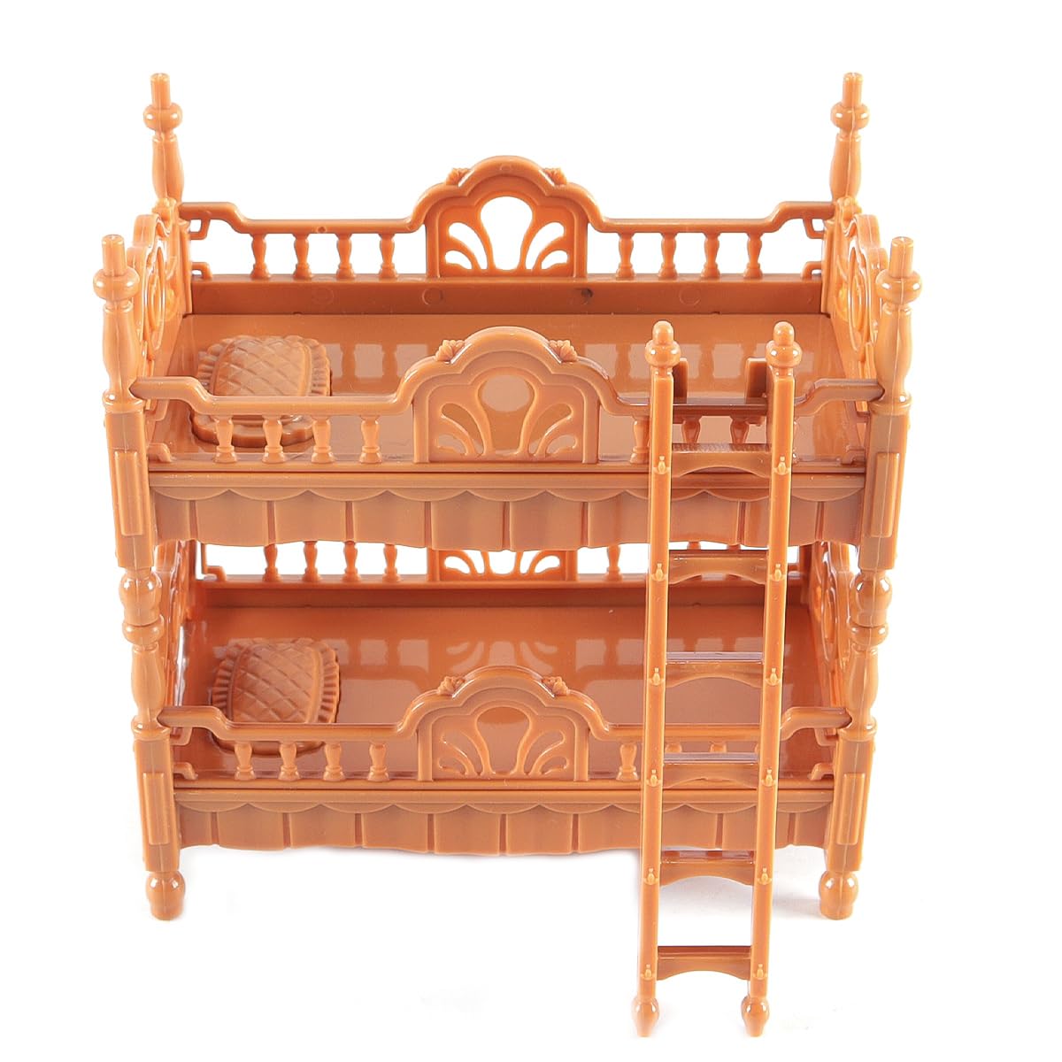 Ausi 1:12 Wooden Dollhouse Bunk Bed Miniature Furniture Set Doll Bunk Bed for Dollhouse Decor Photography Prop Ornament Brown - Image 3