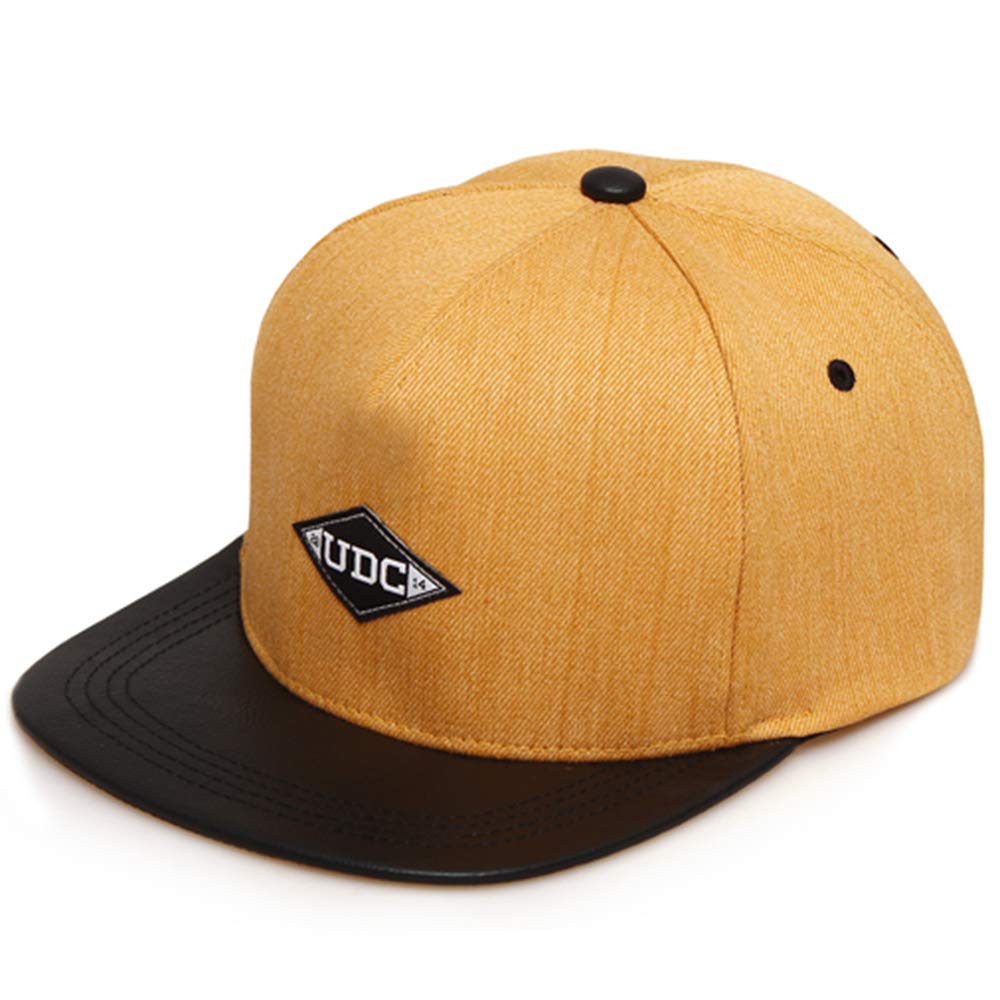 UNDERCONTROL Flat Brim Strapback Adjustable Trucker Cap Snapback for Unisex Hat Diamond Pack Black Yellow Combi