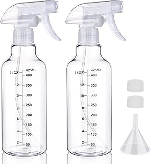 Plastic Spray Bottle, Clear-scale, 16.9oz, 2 Pack | Empty Spray Bottles, Refillable Container, Trigger Sprayer, For Cleaning Solutions, Water, Plants, Pet, Essential Oils, Hair