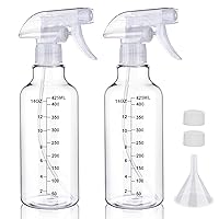 Vista 10 de Botellas de plástico Hethyo, botellas de spray vacías 16.9oz/500ml, paquete de 2 botellas de pulverización resistentes, botella de agua