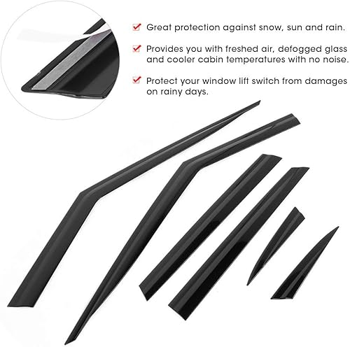 Miniatura 3 de Fydun Deflector de visera de ventana, protector de lluvia, protector de ventilación, protección contra la lluvia, deflector de automóvil, accesorios